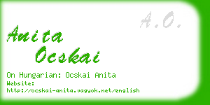 anita ocskai business card